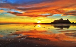 Stunning view of Bamburgh Castle